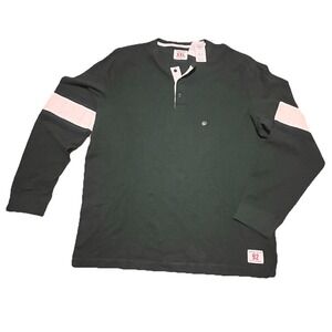 NWT Abercrombie‎ Fitch Mens 2XL Henley Long Stripe Sleeve Athletic Dept Heavy